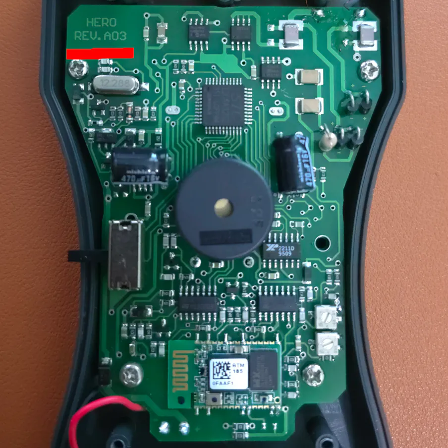 2023 device: Rev.A03 printed on PCB board