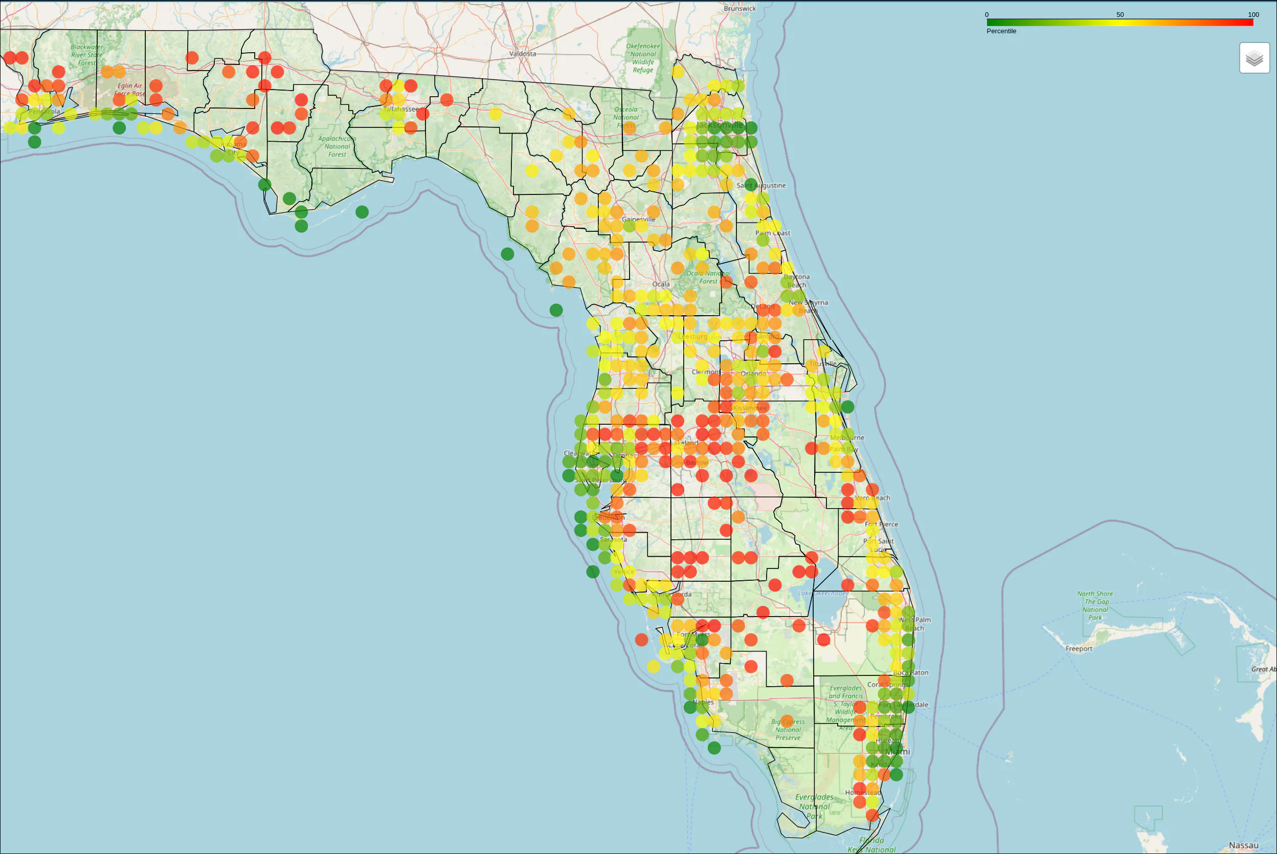 Expected Agricultural Loss due to Natural Hazards Heatmap