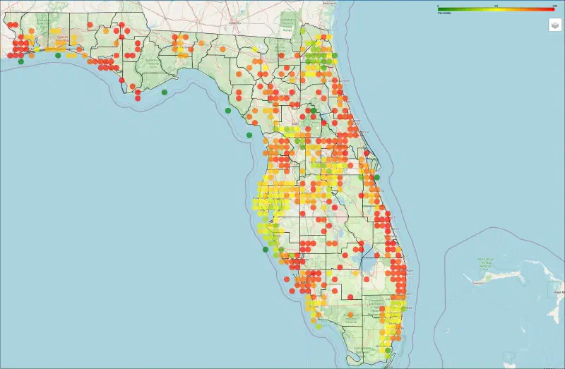 Expected Building Loss due to Natural Hazards Heatmap